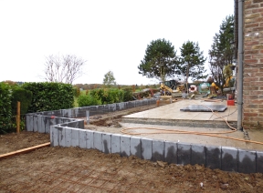 Mise en place des extrémités de la terrasse